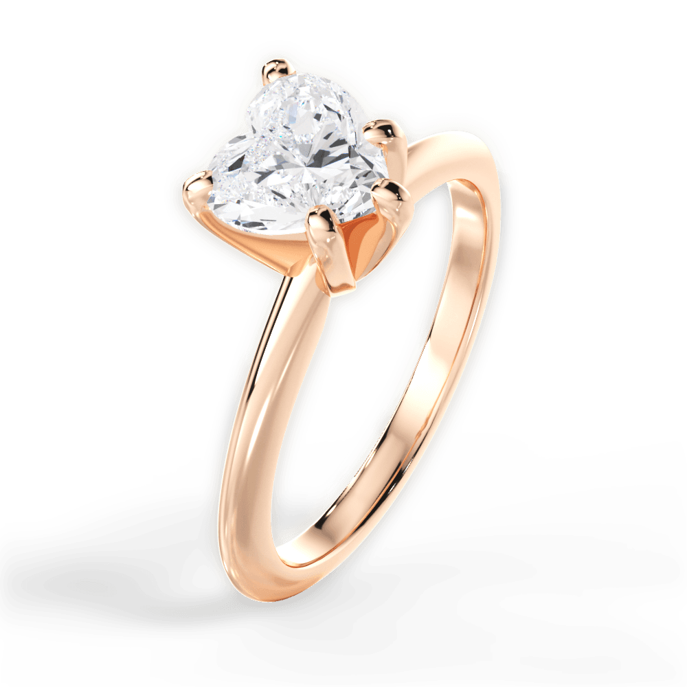 Casey Heart Cut Lab Grown Diamond 18Kt Rose Gold Engagement Ring - View 2