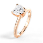Casey Heart Cut Lab Grown Diamond 18Kt Rose Gold Engagement Ring - View 2