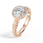 Erica Round Cut Lab Grown Diamond 18Kt Rose Gold Engagement Ring - View 3