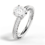 Donna Oval Cut Lab Grown Diamond Platinum Engagement Ring - View 3