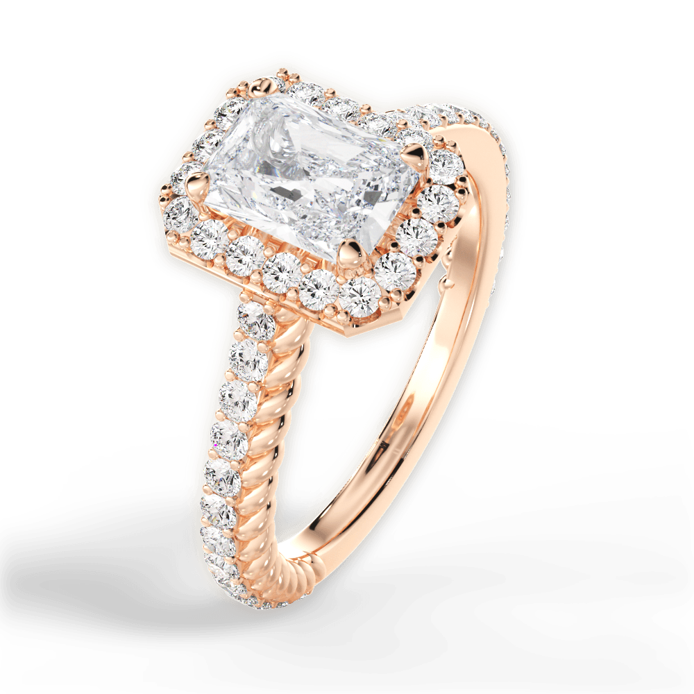 Kim Radiant Cut Lab Grown Diamond 18Kt Rose Gold Engagement Ring - View 4