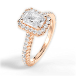 Kim Radiant Cut Lab Grown Diamond 18Kt Rose Gold Engagement Ring - View 4