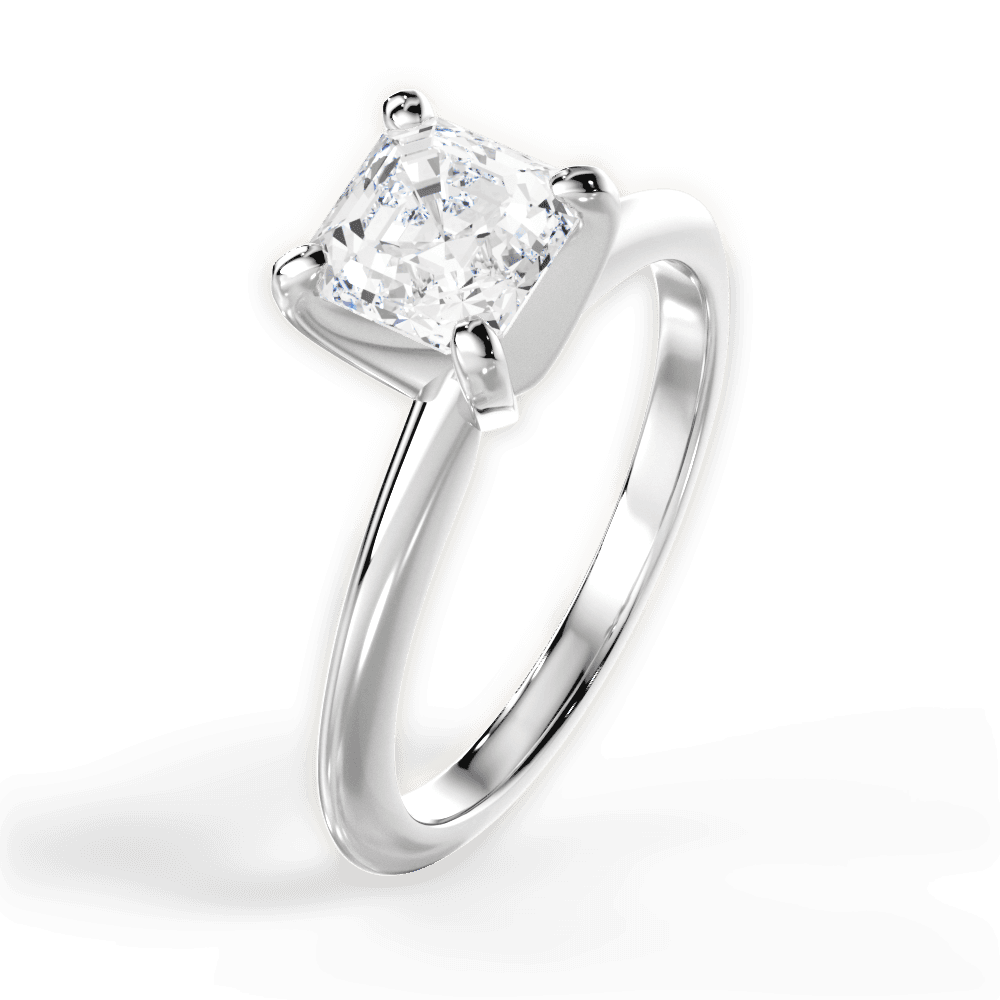 Alicia Asscher Cut Lab Grown Diamond 14Kt White Gold Engagement Ring - View 4