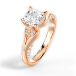 Isabel Asscher Cut Lab Grown Diamond 18Kt Rose Gold Engagement Ring - View 2