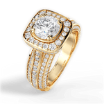 Madison Round Cut Lab Grown Diamond 18Kt Yellow Gold Engagement Ring - View 3
