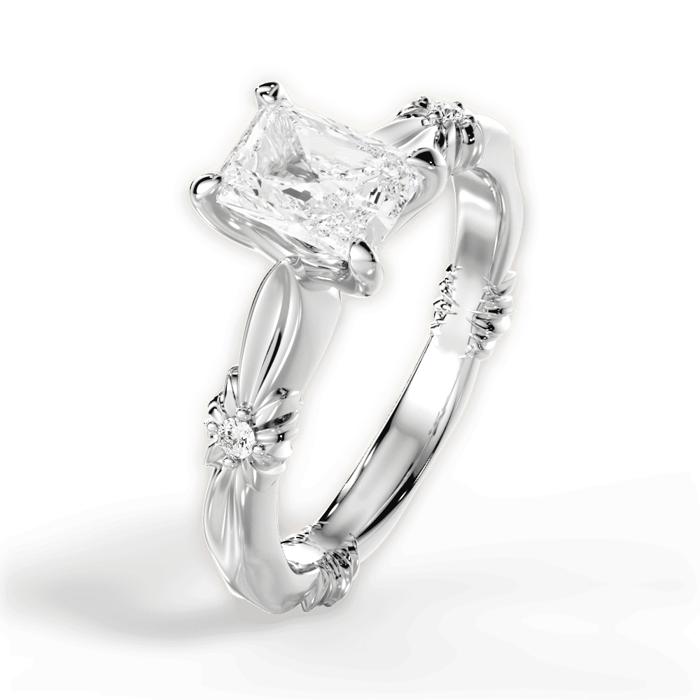Claire Radiant Cut Lab Grown Diamond 14Kt White Gold Engagement Ring - View 4