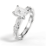 Claire Radiant Cut Lab Grown Diamond 18Kt White Gold Engagement Ring - View 4