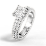 Kayla Asscher Cut Lab Grown Diamond Platinum Engagement Ring - View 3