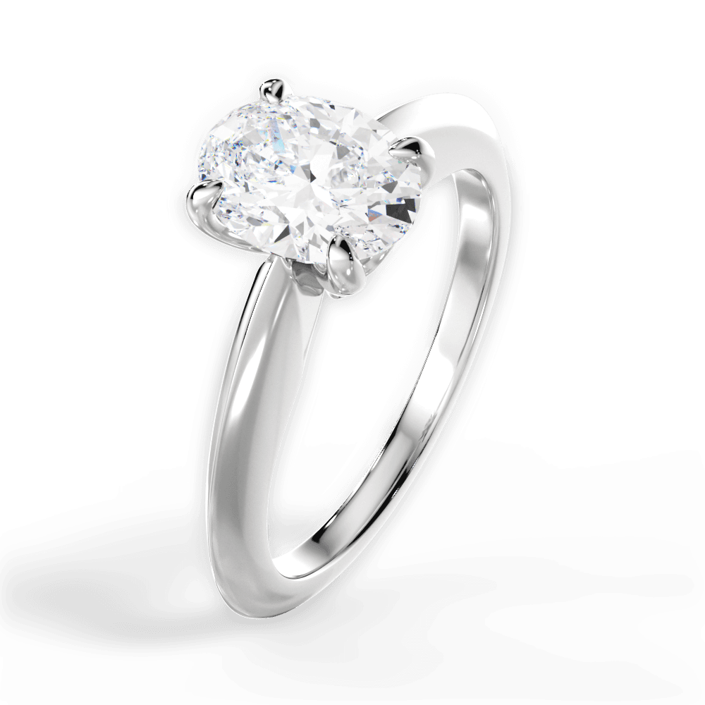 Amanda Oval Cut Lab Grown Diamond 18Kt White Gold Engagement Ring - View 4