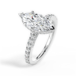 Laura Marquise Cut Lab Grown Diamond Platinum Engagement Ring - View 3