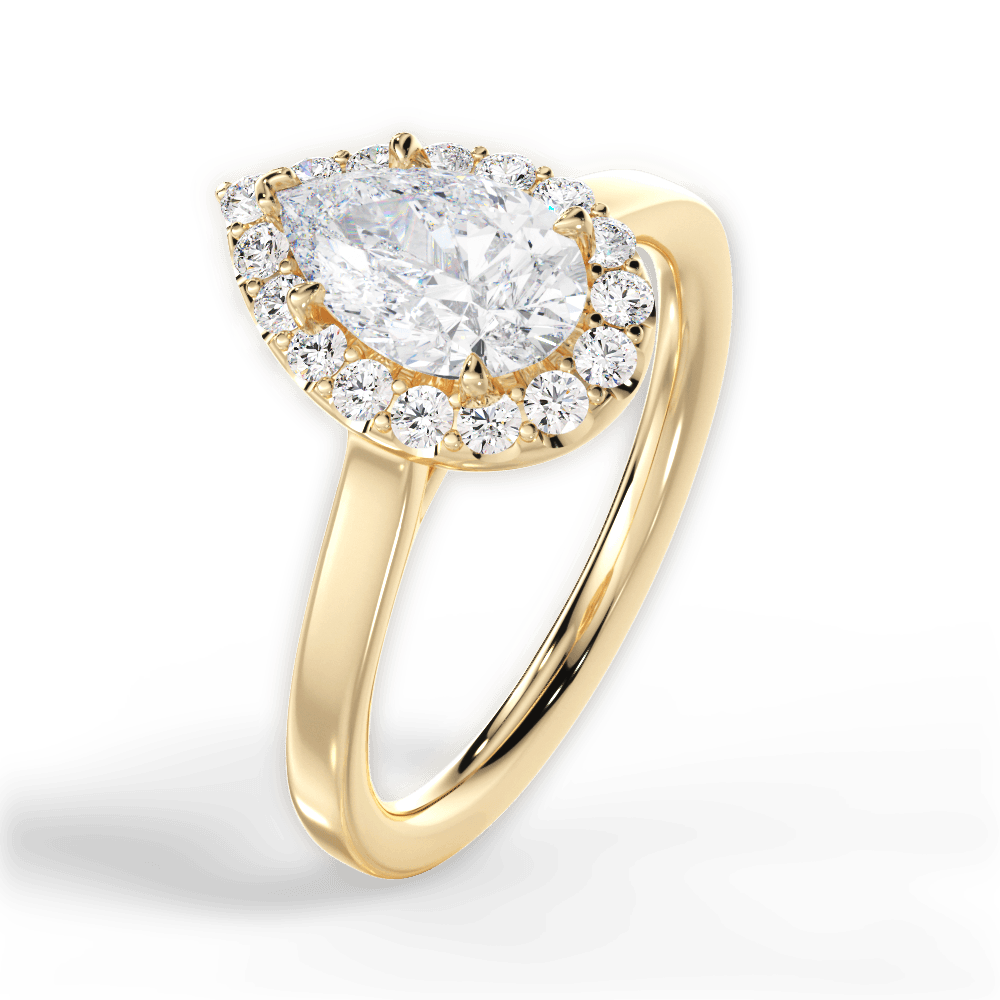 Fiona Pear Cut Lab Grown Diamond 18Kt Yellow Gold Engagement Ring - View 4