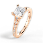 Delia Princess Cut Lab Grown Diamond 18Kt Rose Gold Engagement Ring - View 2