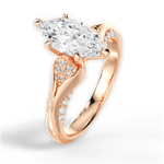 Isabel Marquise Cut Lab Grown Diamond 18Kt Rose Gold Engagement Ring - View 4