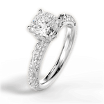 Josephine Cushion Cut Lab Grown Diamond 18Kt White Gold Engagement Ring - View 3