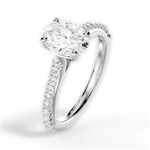 Frances Oval Cut Lab Grown Diamond 18Kt White Gold Engagement Ring - View 4