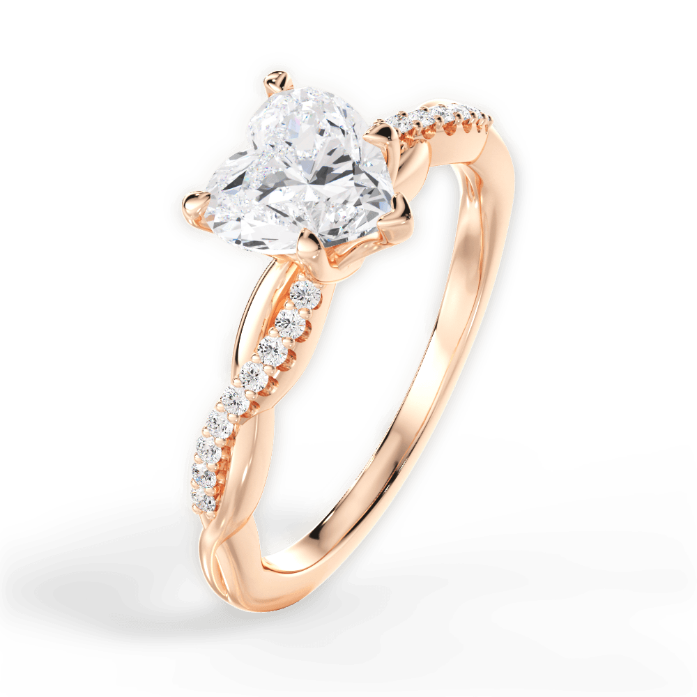 Charlotte Heart Cut Lab Grown Diamond 18Kt Rose Gold Engagement Ring - View 2