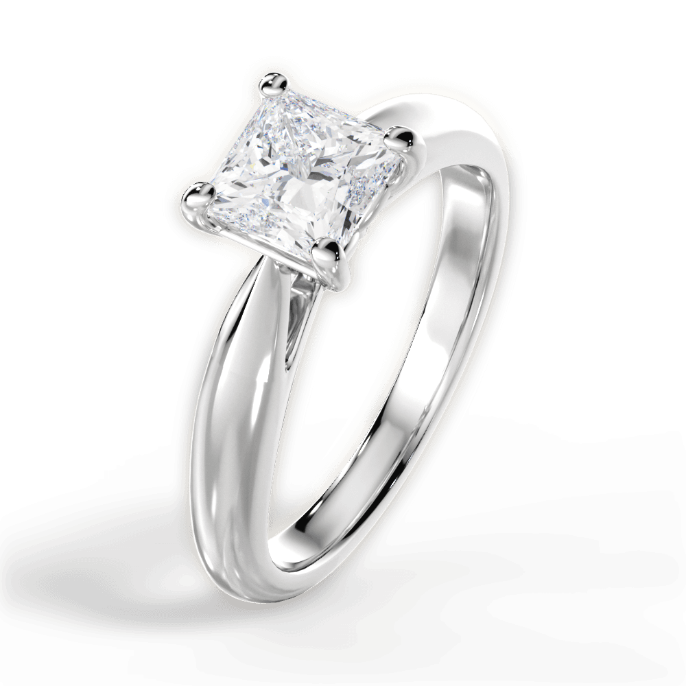 Amy Princess Cut Lab Grown Diamond Platinum Engagement Ring - View 4