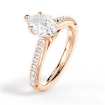 Elizabeth Pear Cut Lab Grown Diamond 18Kt Rose Gold Engagement Ring - View 3