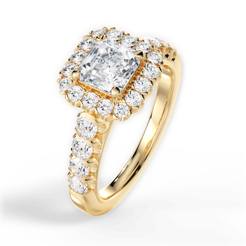 Lacey Asscher Cut Lab Grown Diamond 18Kt Yellow Gold Engagement Ring - View 4