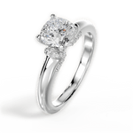 Florence Cushion Cut Lab Grown Diamond Platinum Engagement Ring - View 2