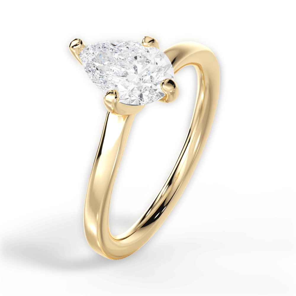 Ashley Pear Cut Lab Grown Diamond 18Kt Yellow Gold Engagement Ring - View 2