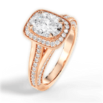 Lillian Oval Cut Lab Grown Diamond 18Kt Rose Gold Engagement Ring - View 4