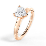 Annette Heart Cut Lab Grown Diamond 18Kt Rose Gold Engagement Ring - View 3