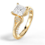 Isabel Princess Cut Lab Grown Diamond 18Kt Yellow Gold Engagement Ring - View 4