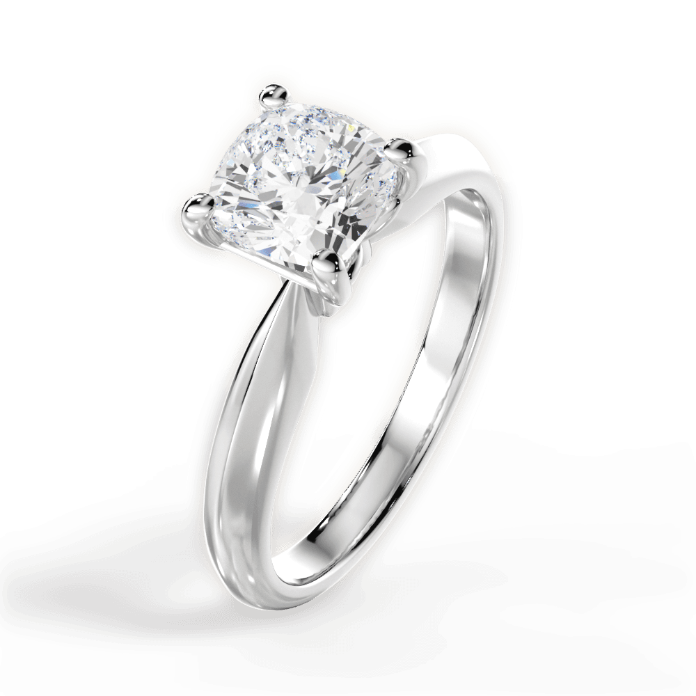 Aria Cushion Cut Lab Grown Diamond Platinum Engagement Ring - View 4