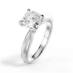 Aria Cushion Cut Lab Grown Diamond Platinum Engagement Ring - View 4