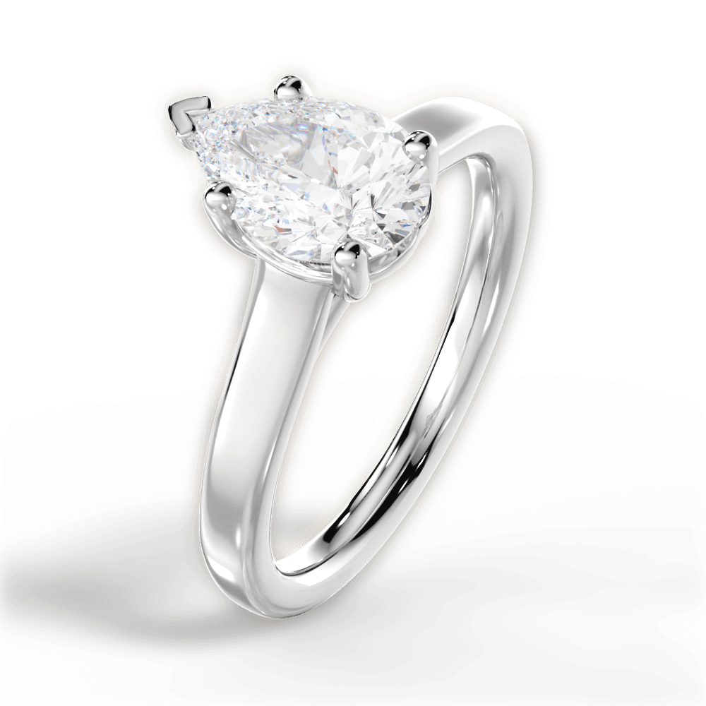 Ariana Pear Cut Lab Grown Diamond Platinum Engagement Ring - View 4