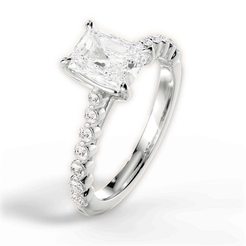 Dana Radiant Cut Lab Grown Diamond 14Kt White Gold Engagement Ring - View 3