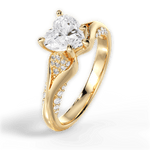 Isabel Heart Cut Lab Grown Diamond 18Kt Yellow Gold Engagement Ring - View 3