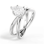 Ada Pear Cut Lab Grown Diamond 14Kt White Gold Engagement Ring - View 4