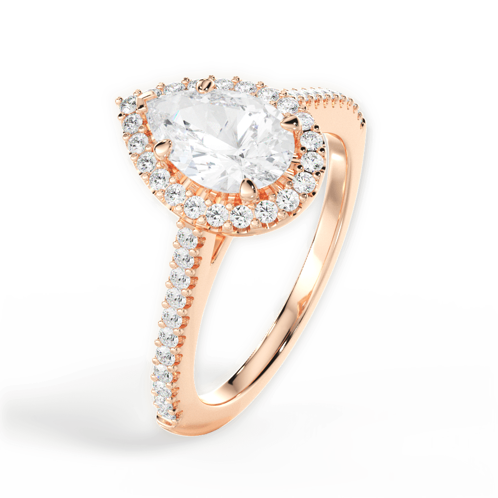 Jeanne Pear Cut Lab Grown Diamond 18Kt Rose Gold Engagement Ring - View 4