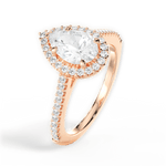 Jeanne Pear Cut Lab Grown Diamond 18Kt Rose Gold Engagement Ring - View 4