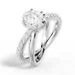 Jennifer Oval Cut Lab Grown Diamond 14Kt White Gold Engagement Ring - View 2
