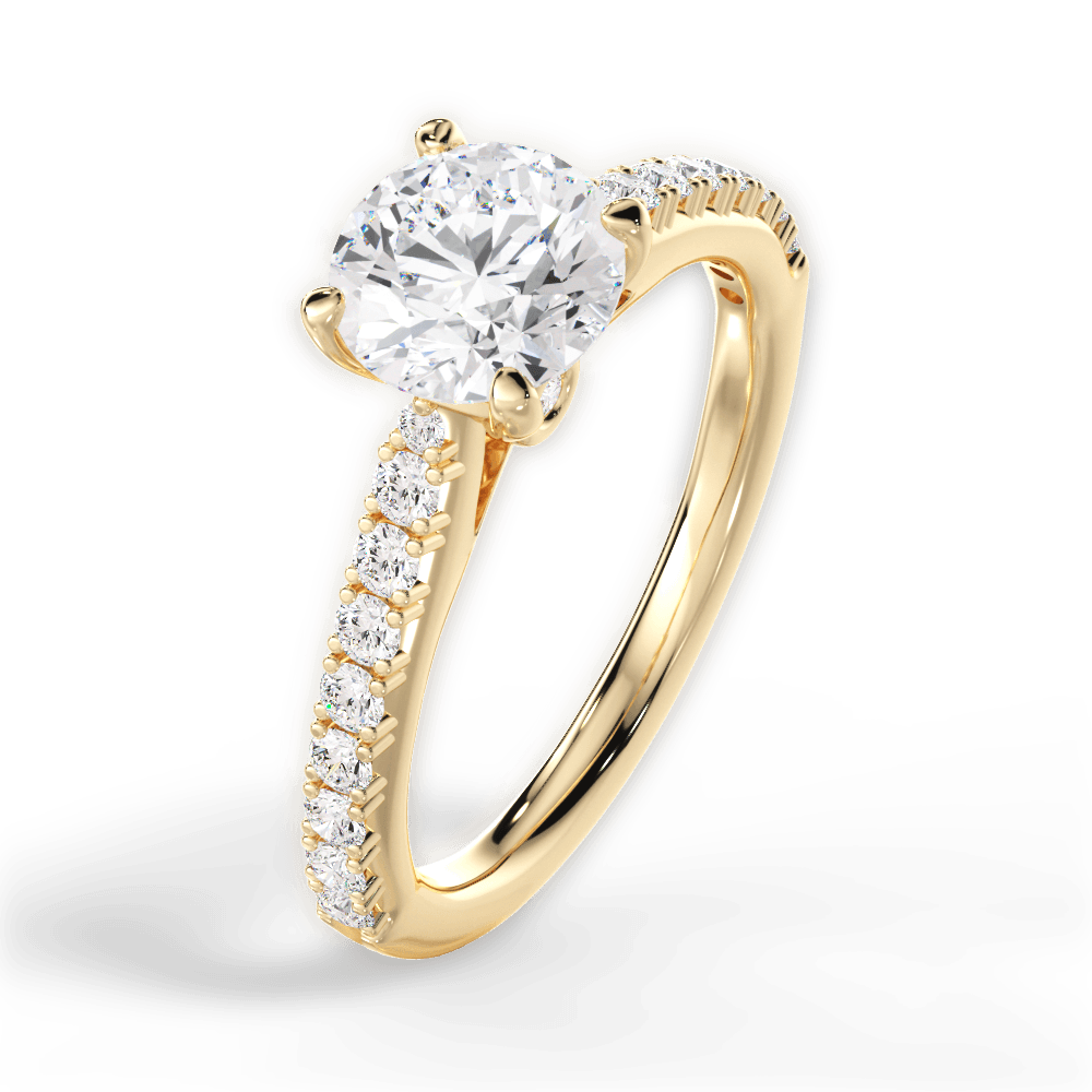 Frances Round Cut Lab Grown Diamond 18Kt Yellow Gold Engagement Ring - View 4