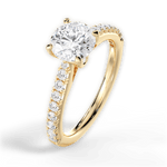 Frances Round Cut Lab Grown Diamond 18Kt Yellow Gold Engagement Ring - View 4