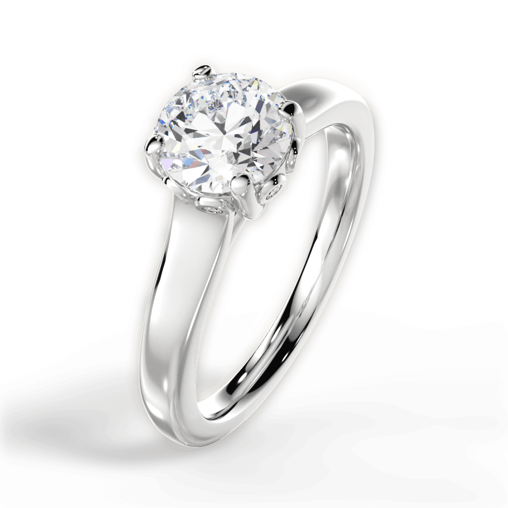 Carol Round Cut Lab Grown Diamond 18Kt White Gold Engagement Ring - View 3