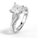 Isabel Princess Cut Lab Grown Diamond 18Kt White Gold Engagement Ring - View 3