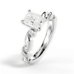 Emma Radiant Cut Lab Grown Diamond 18Kt White Gold Engagement Ring - View 4