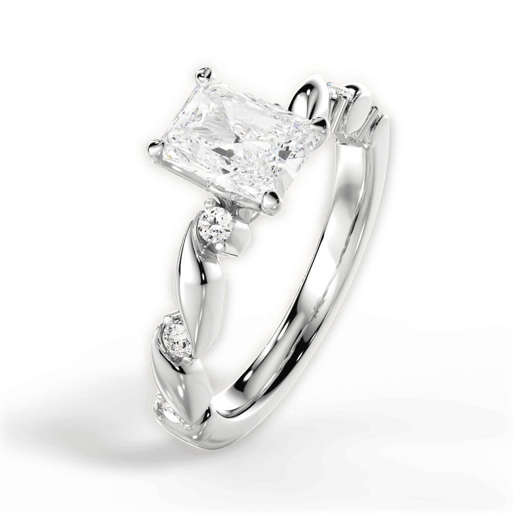 Emma Radiant Cut Lab Grown Diamond Platinum Engagement Ring - View 4