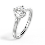 Bernadette Round Cut Lab Grown Diamond 18Kt White Gold Engagement Ring - View 4