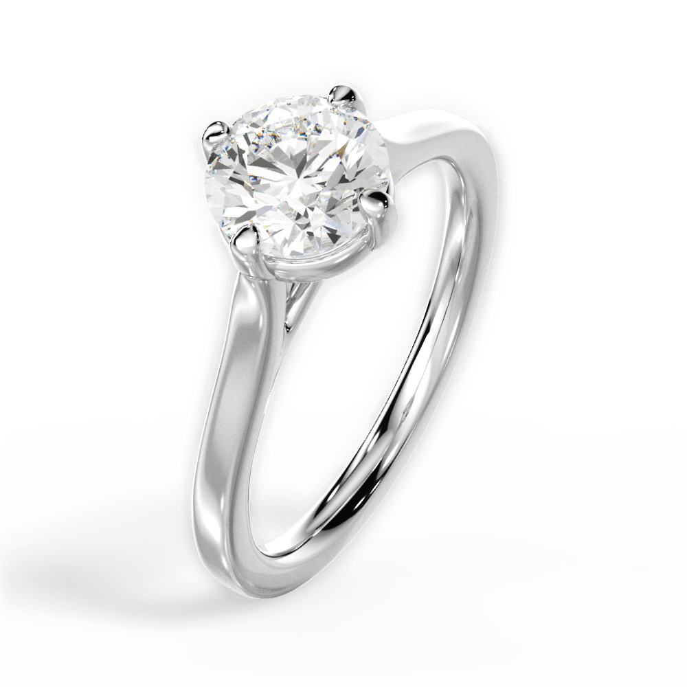 Bernadette Round Cut Lab Grown Diamond Platinum Engagement Ring - View 4