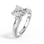 Florence Heart Cut Lab Grown Diamond 18Kt White Gold Engagement Ring - View 2