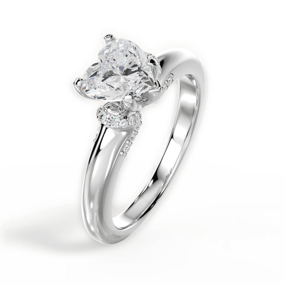 Florence Heart Cut Lab Grown Diamond Platinum Engagement Ring - View 2