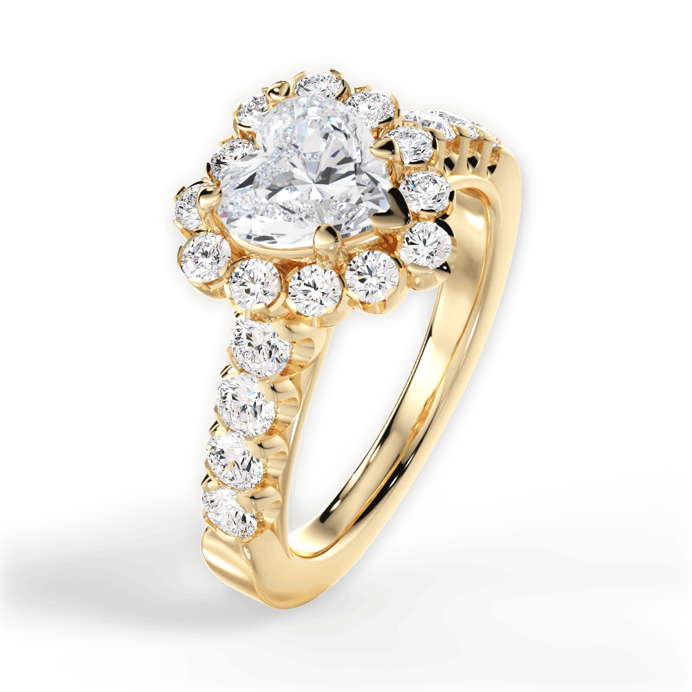 Lacey Heart Cut Lab Grown Diamond 18Kt Yellow Gold Engagement Ring - View 4