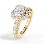 Lacey Heart Cut Lab Grown Diamond 18Kt Yellow Gold Engagement Ring - View 4