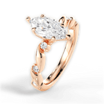 Emma Marquise Cut Lab Grown Diamond 18Kt Rose Gold Engagement Ring - View 3